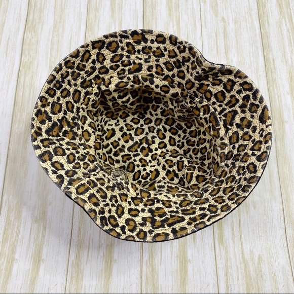 Unbranded Reversible Leopard Print & Black Bucket Hat - Picture 3 of 4